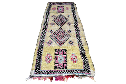 Yellow boucherouite rug large