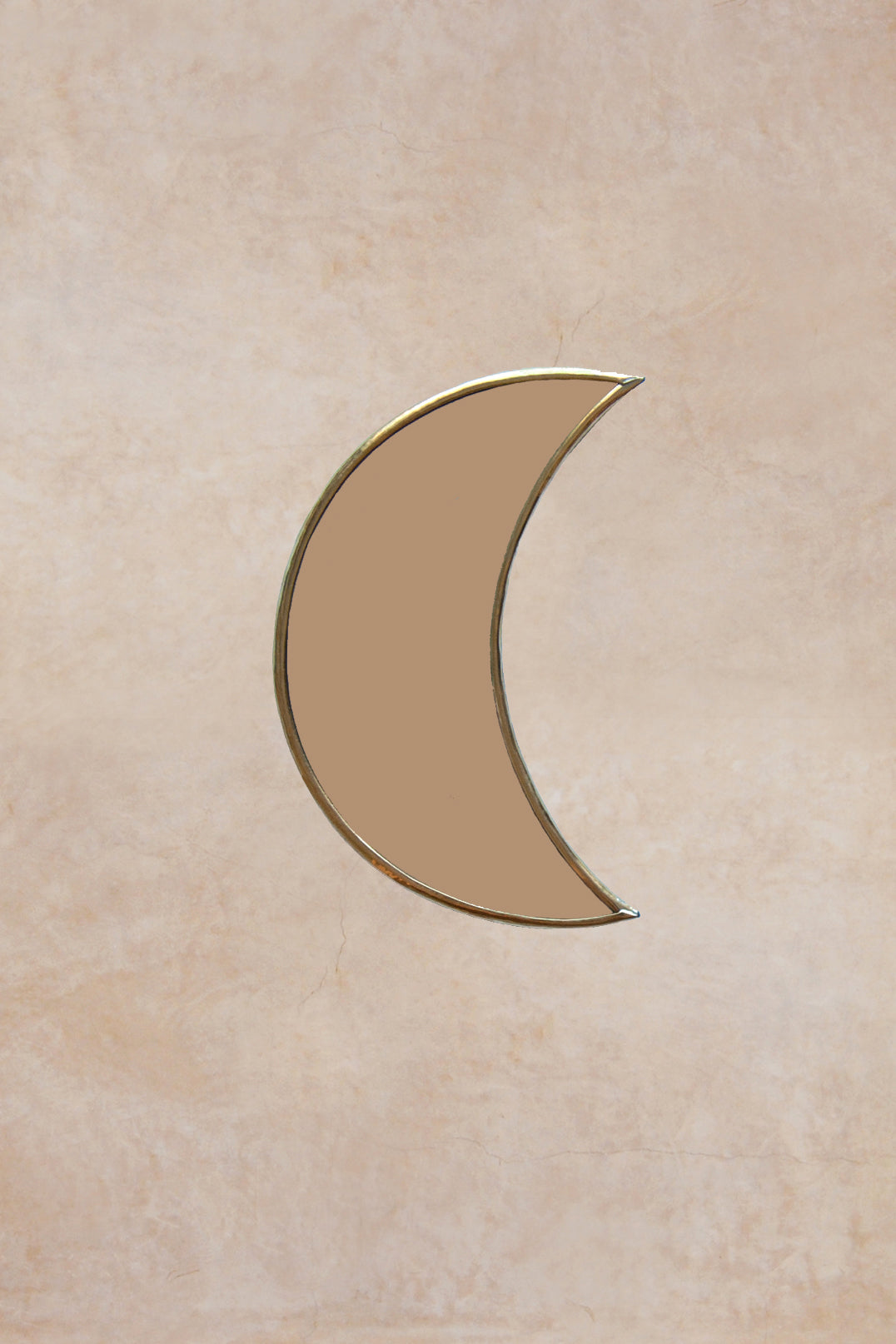 Moroccan hand made brass miror croissant moon shape