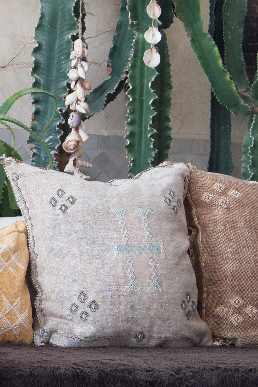 Cactus silk square cushion pillow cover