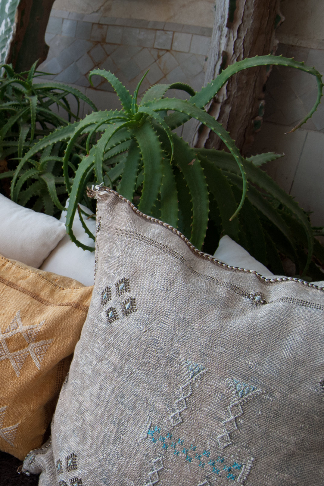 Cactus silk square cushion pillow cover interior design styling